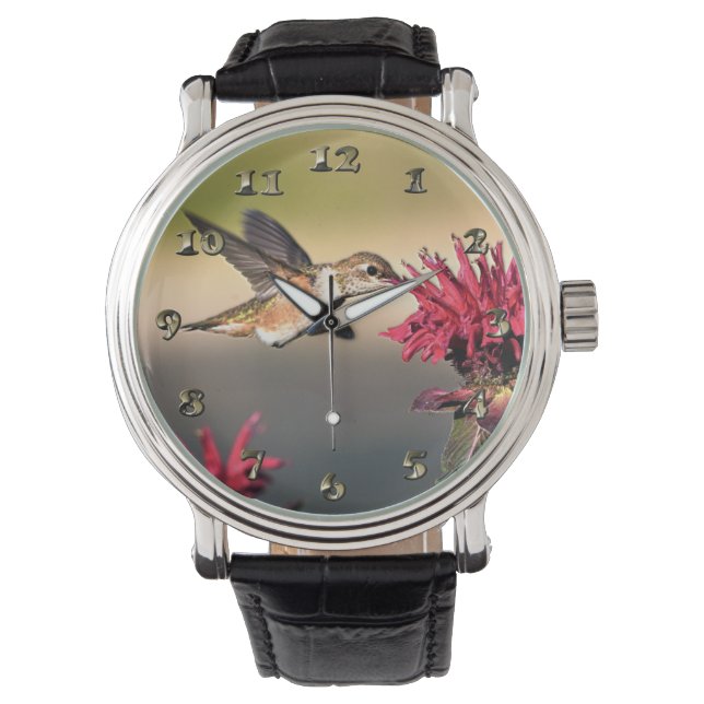 Reloj De Pulsera Alimentador de flores de colibrí (Anverso)