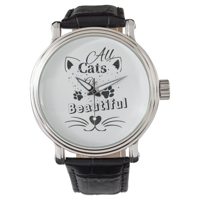 Reloj De Pulsera All Cats Are Beautiful – Minimal Cute Cat Design (Anverso)