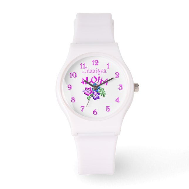 Reloj De Pulsera Aloha Hibiscus Logo Watch (Anverso)