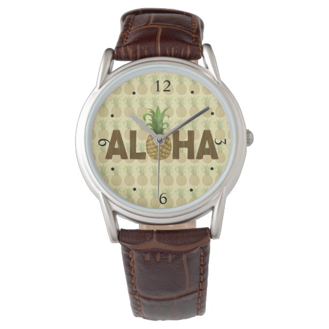Reloj De Pulsera Aloha Vintage Pineapple Hawaii (Anverso)