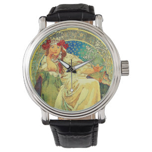 Reloj De Pulsera Alphonse Mucha Art Nouveau Princess Hyacinth