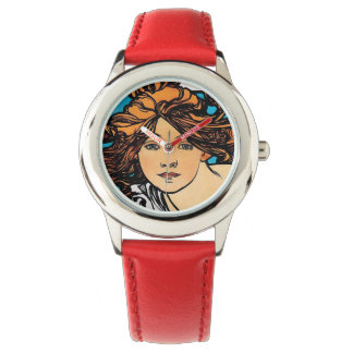 Reloj De Pulsera Alphonse Mucha - Ciclos Perfecta Retro Art Nouveau