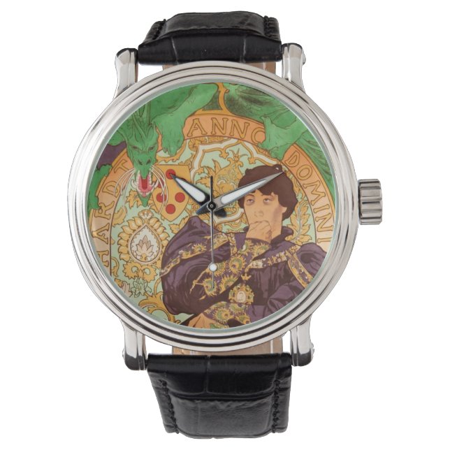 Reloj De Pulsera Alphonse Mucha Prince y Dragon (Anverso)
