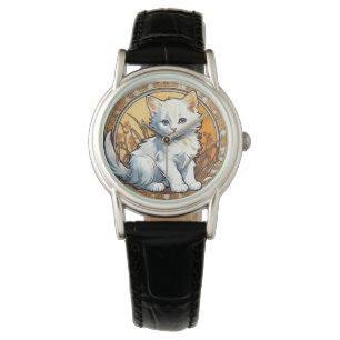 Reloj De Pulsera Alphonse Mucha Style Cat