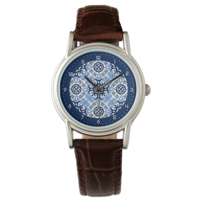 Reloj De Pulsera 💙 Alucinantes Azulejos azules (Anverso)