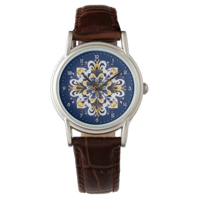 Reloj De Pulsera 💙 Alucinantes Azulejos azules (Anverso)