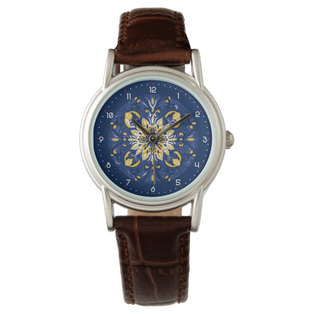 Reloj De Pulsera 💙 Alucinantes Azulejos azules (Anverso)