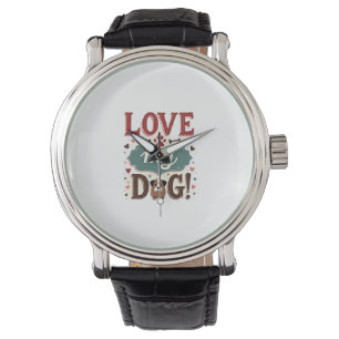 Reloj De Pulsera Ámame Ama a Mi Perro Vintage Huella de Perro Adora