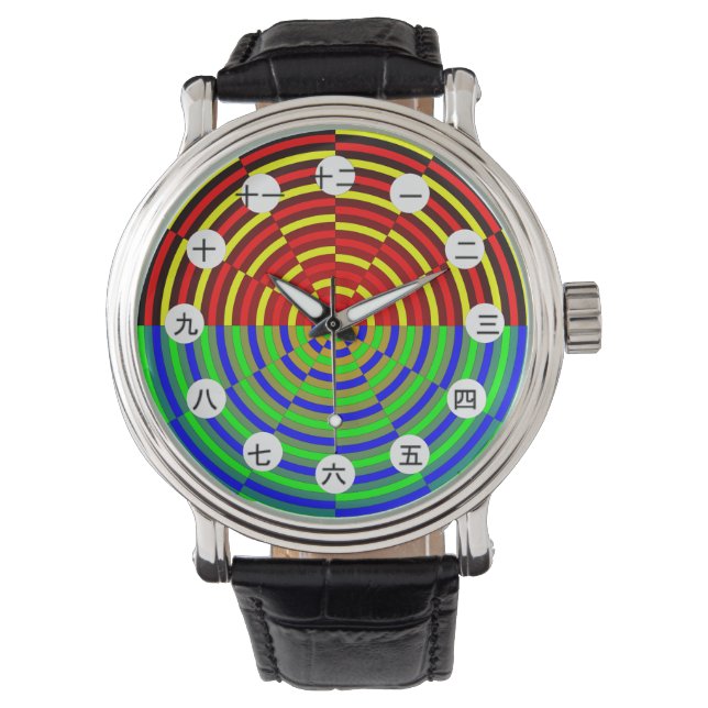 Reloj De Pulsera Amanecer digital (cara japonesa) de Kenneth Yoncic (Anverso)