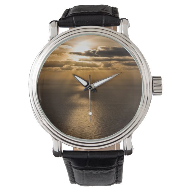 Reloj De Pulsera Amanecer por encima del océano Atlántico (Anverso)