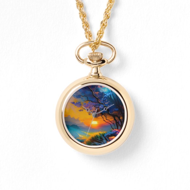 Reloj De Pulsera Amanecer sobre el estanque (Anverso)