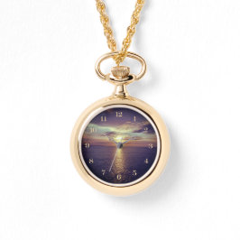 Reloj De Pulsera Amanecer Sobre El Ocean Gold Necklace Watch
