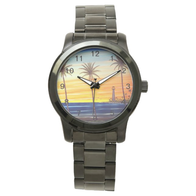 Reloj De Pulsera Amanecer tropical (Anverso)