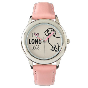 Reloj De Pulsera Amante del adorable dachshund rosa, perro divertid