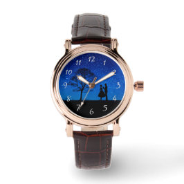 Reloj De Pulsera Amantes bajo una luna llena     
