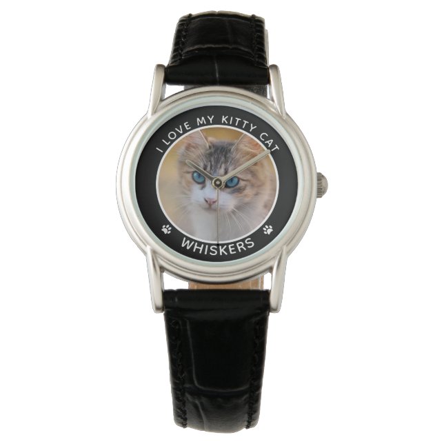 Reloj De Pulsera Amantes de la mascota lindo Nombre del gato Pintur (Anverso)