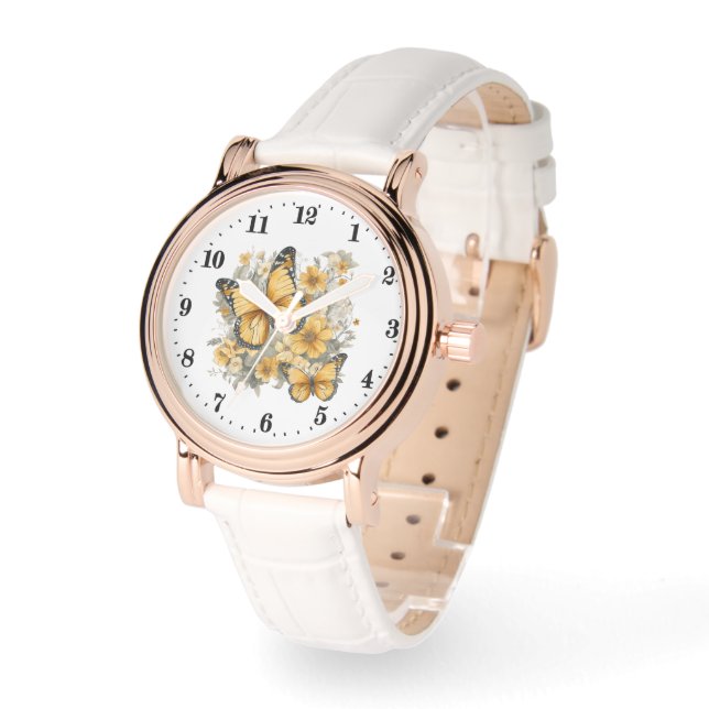 Reloj De Pulsera Amantes de las mariposas cutáneas (Ángulo)
