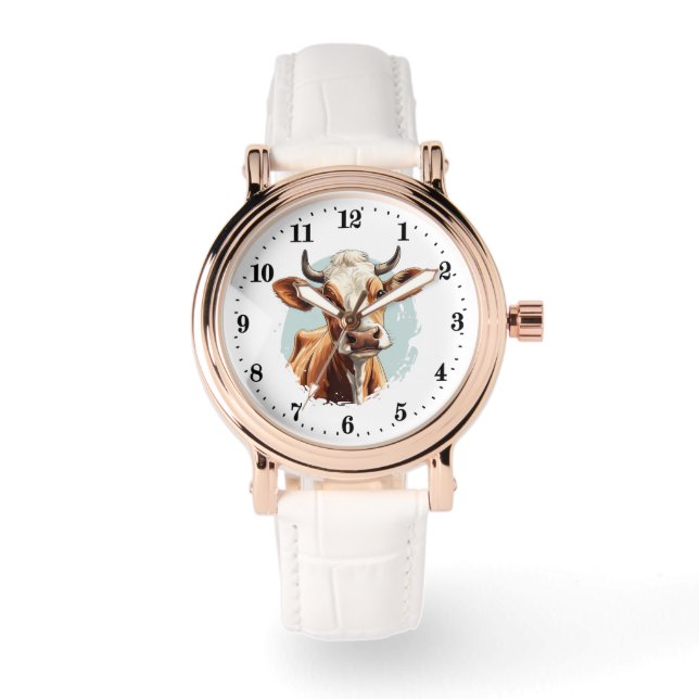 Reloj De Pulsera Amantes de vacas de granja lindas (Anverso)
