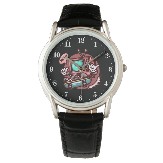 Reloj De Pulsera amantes del patinaje retro fresco (Anverso)