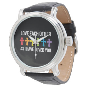 Reloj De Pulsera Amar a los demás Orgullo Gay LGBTQ Arcoiris Cristi
