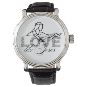 Reloj De Pulsera Amar como Jesús Diseño de tipografía cristiana