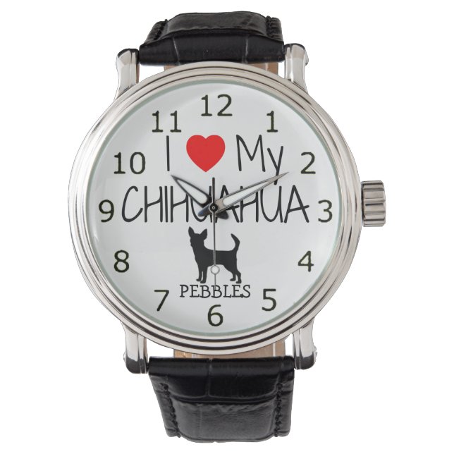 Reloj De Pulsera Amar mi Chihuahua (Anverso)