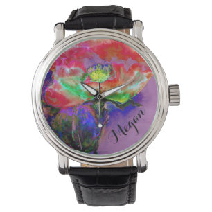 Reloj De Pulsera Amaranto de amanecer monograma