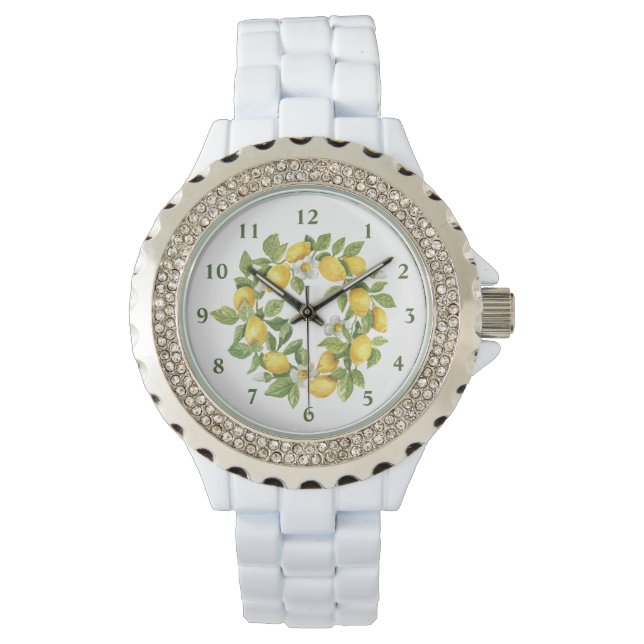 Reloj De Pulsera Amarillo verde de flores de león (Anverso)