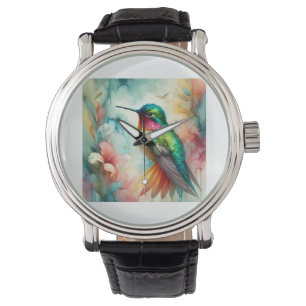Reloj De Pulsera Amazilia Hummingbird 300824AREF119 - Watercolor