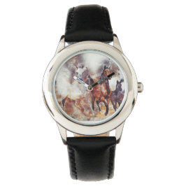 Reloj De Pulsera Amazing white and bay horses in a gallop