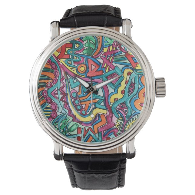 Reloj De Pulsera Amazonia-Hand Painted Abstract Art (Anverso)