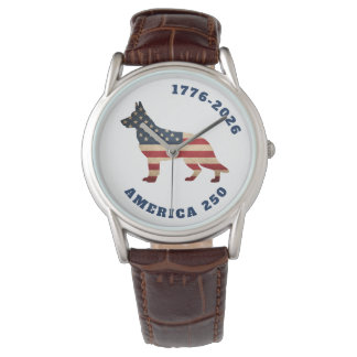 Reloj De Pulsera America 250 Patriotic German Shepherd Dog