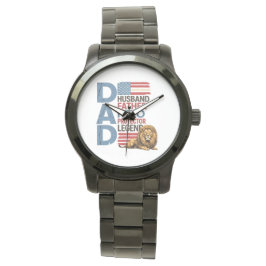 Reloj De Pulsera American flag Dad Lion Patriotic Watch