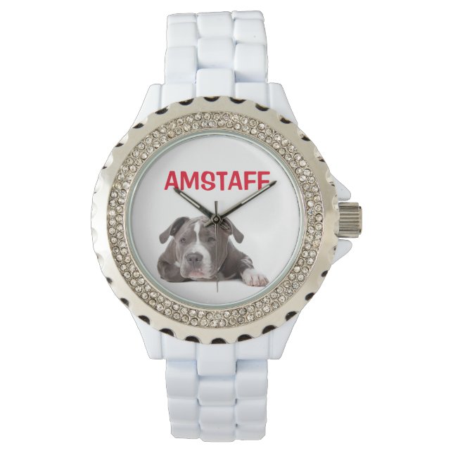 Reloj De Pulsera American Staffordshire Terrier Puppy Dog - Amstaff (Anverso)
