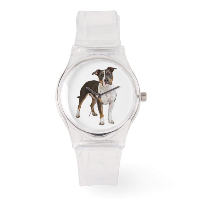 Reloj De Pulsera American Staffordshire Terrier Puppy Dog - Amstaff (Anverso)