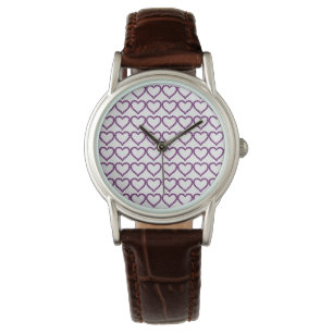 Reloj De Pulsera Amethyst Gemstone Heart Purple