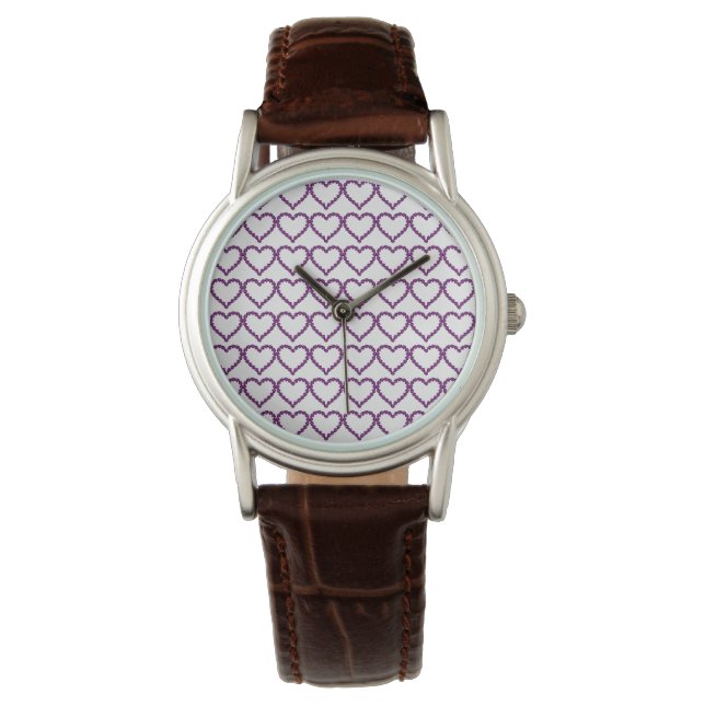 Reloj De Pulsera Amethyst Gemstone Heart Purple (Anverso)