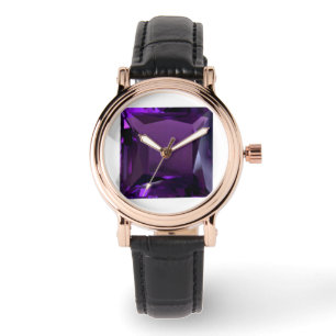 Reloj De Pulsera Amethyst Gemstone Purple