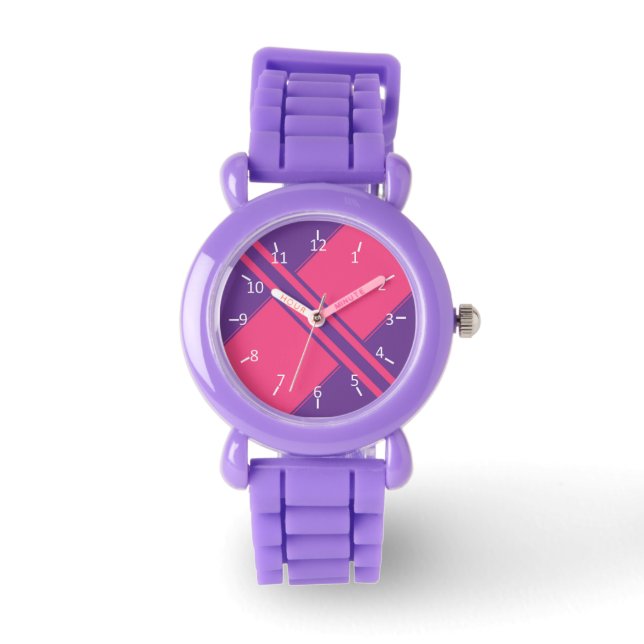 Reloj De Pulsera Ametismo y rosa caliente (Anverso)