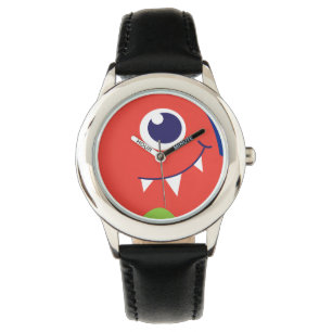 Reloj De Pulsera Amistosa cara alienígena naranja niños mirar