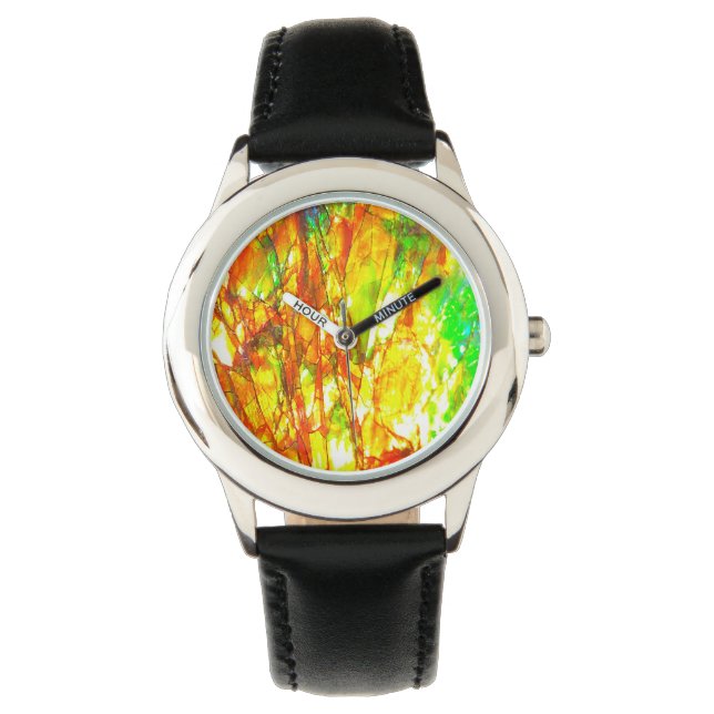 Reloj De Pulsera Ammolita del atardecer de otoño (Anverso)