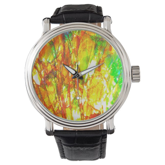 Reloj De Pulsera Ammolita del atardecer de otoño (Anverso)