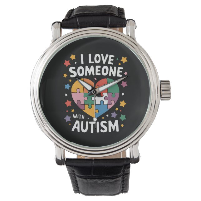 Reloj De Pulsera Amo A Alguien Con Autismo Conciencia Autista (Anverso)