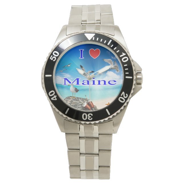 Reloj De Pulsera Amo a Maine (Anverso)