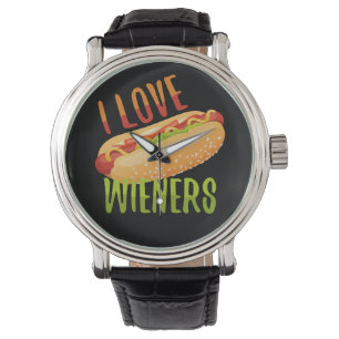 Reloj De Pulsera Amo a Wieners Grilling Hotdog Camping Funny