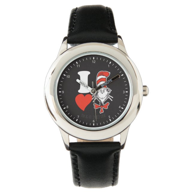 Reloj De Pulsera Amo al Gato en el Sombrero (Anverso)