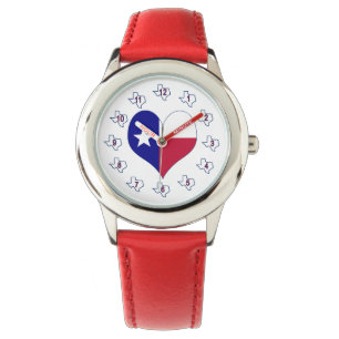Reloj De Pulsera Amo el corazón de la bandera de Texas