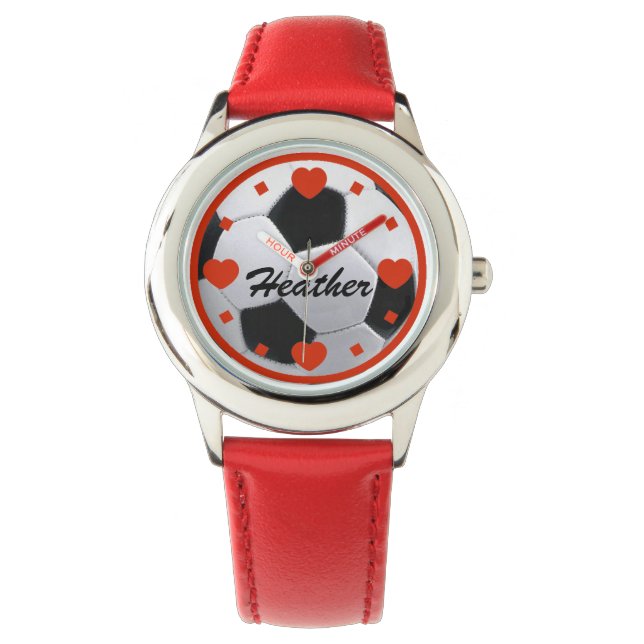 Reloj De Pulsera Amo el Soccer Personalizado Watch (Anverso)