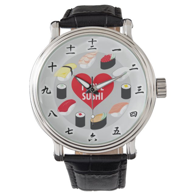 Reloj De Pulsera Amo el sushi (Anverso)