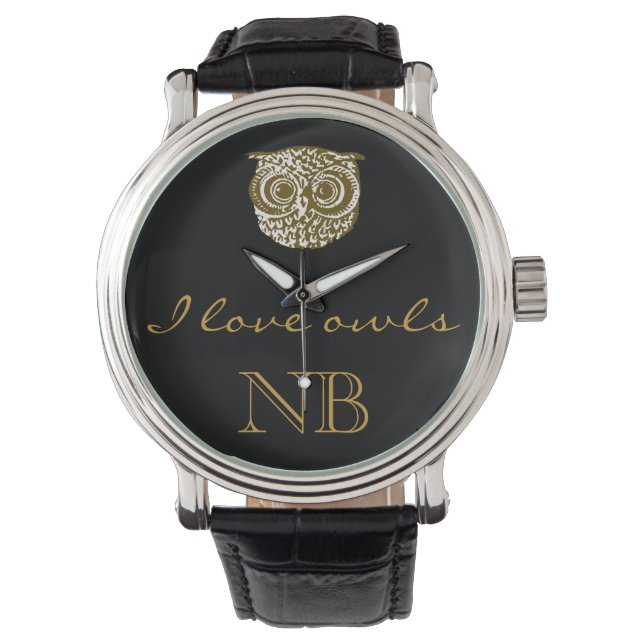 Reloj De Pulsera amo el tiempo de los búhos (Anverso)